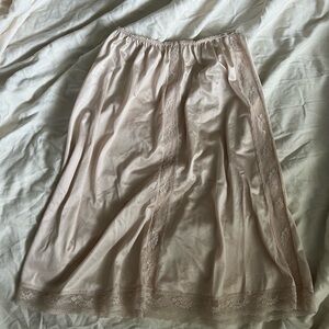 Vintage Yves Saint Laurent Cream Satin Slip Skirt Size Medium